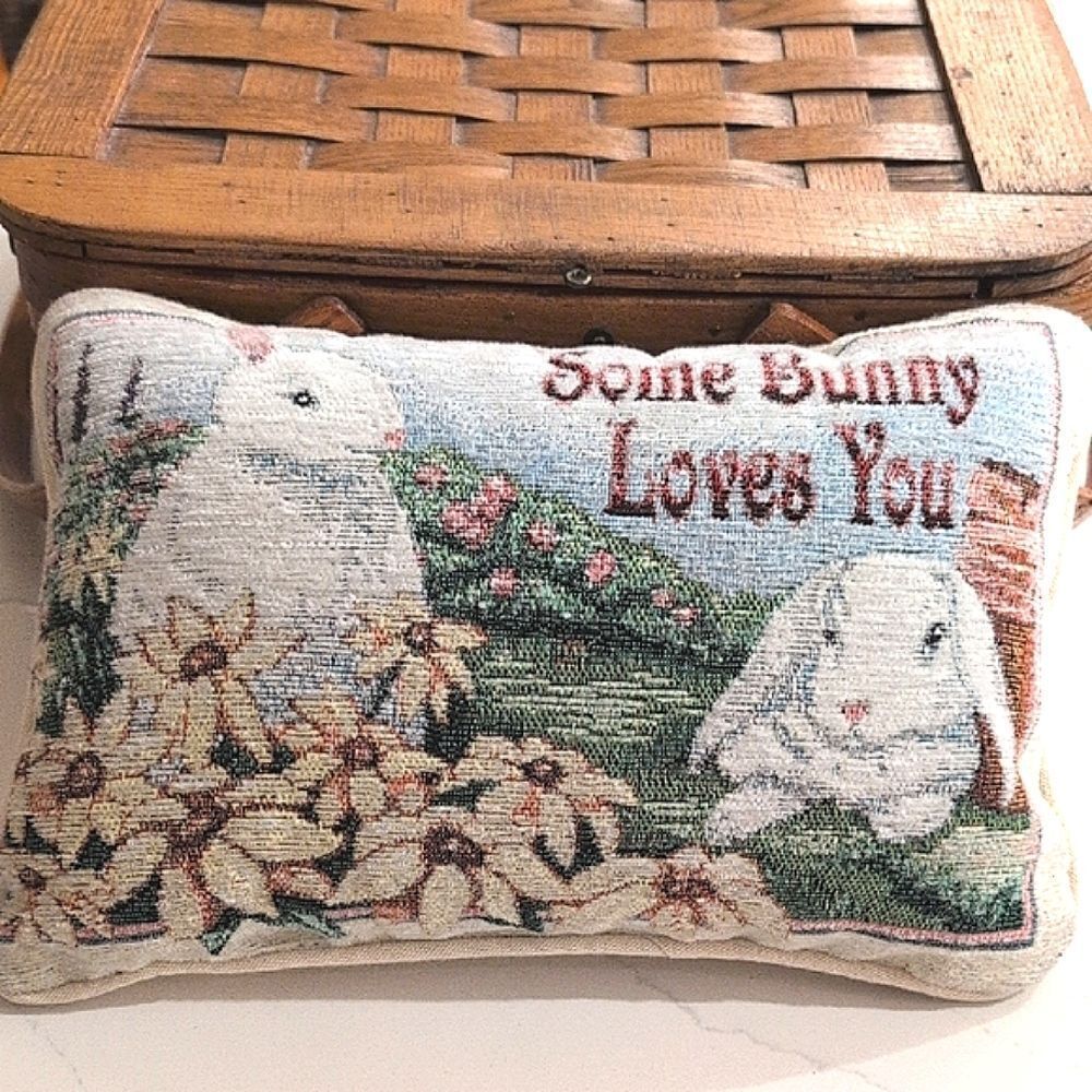 Some Bunny Loves You Decorative Tapestry Accent Pillow